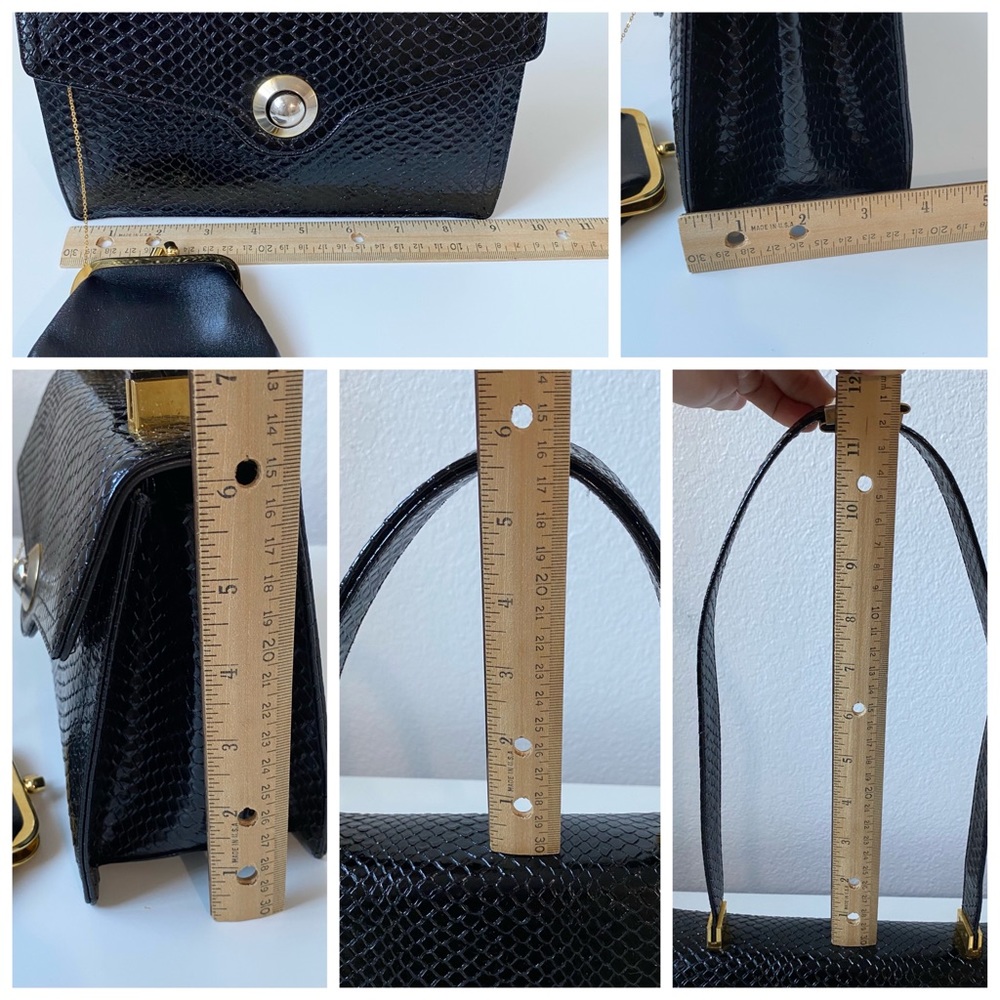Vintage Koret Leather Handbag Shoulder Bag with chained coin purse - Picture 14 of 14